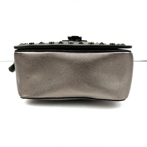 Gianni Bini Rectangular Gold Crossbody bag with gun metal studs/hardware - Picture 5 of 12